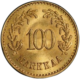 Finland, 100 markkaa 1926 - back