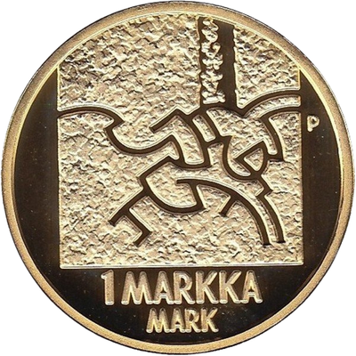 Finland, 1 mark 2001 - back