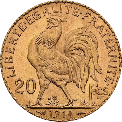 Frankrike, franc (valörer 5-100 fr) - back