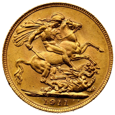 Storbritannien, sovereign (olika typer) - back